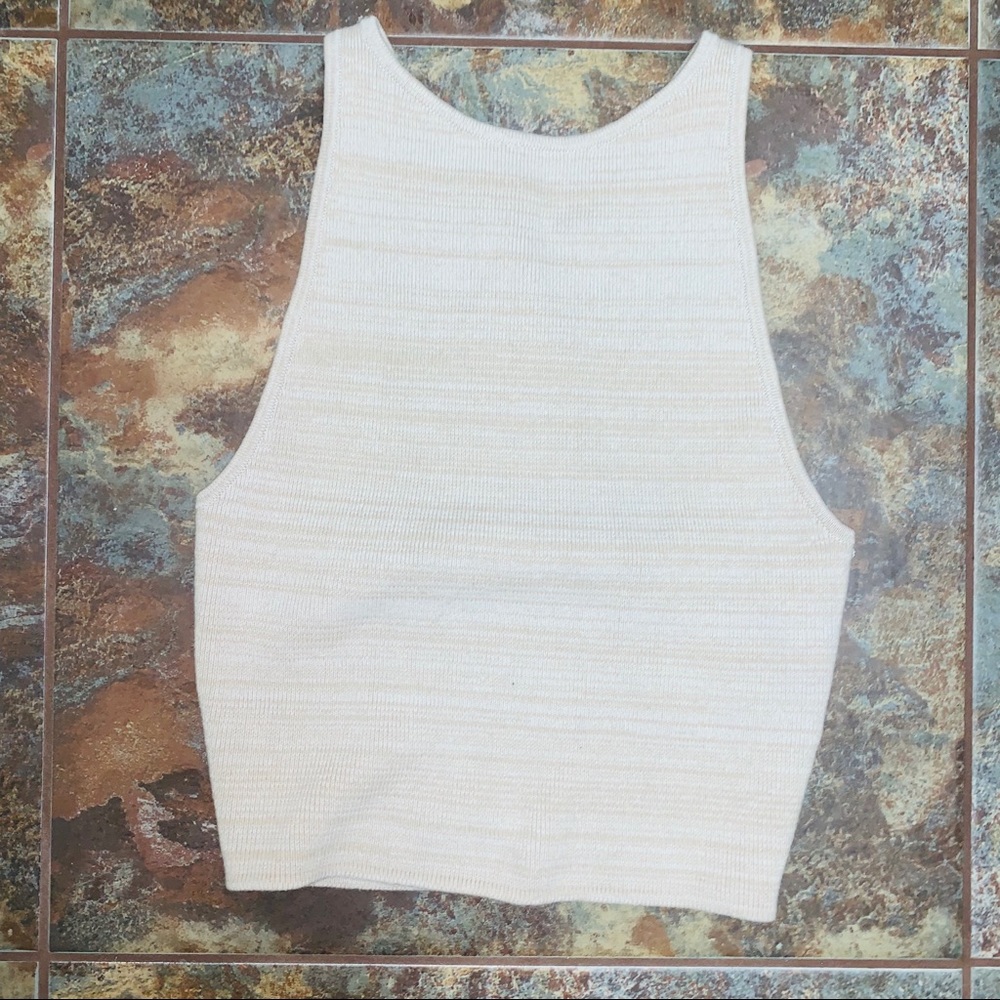 Hollister Cream Tank with Criss-Cross Back